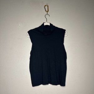 Free People Xenia Black Sleeveless Mock Neck Tank Top